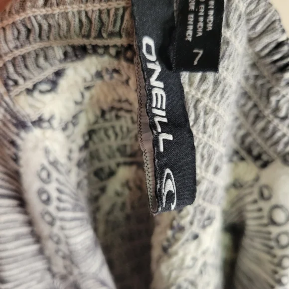 O'Neill Black white grey strapless mini summer dress 7 medium pacsun - Picture 7 of 9